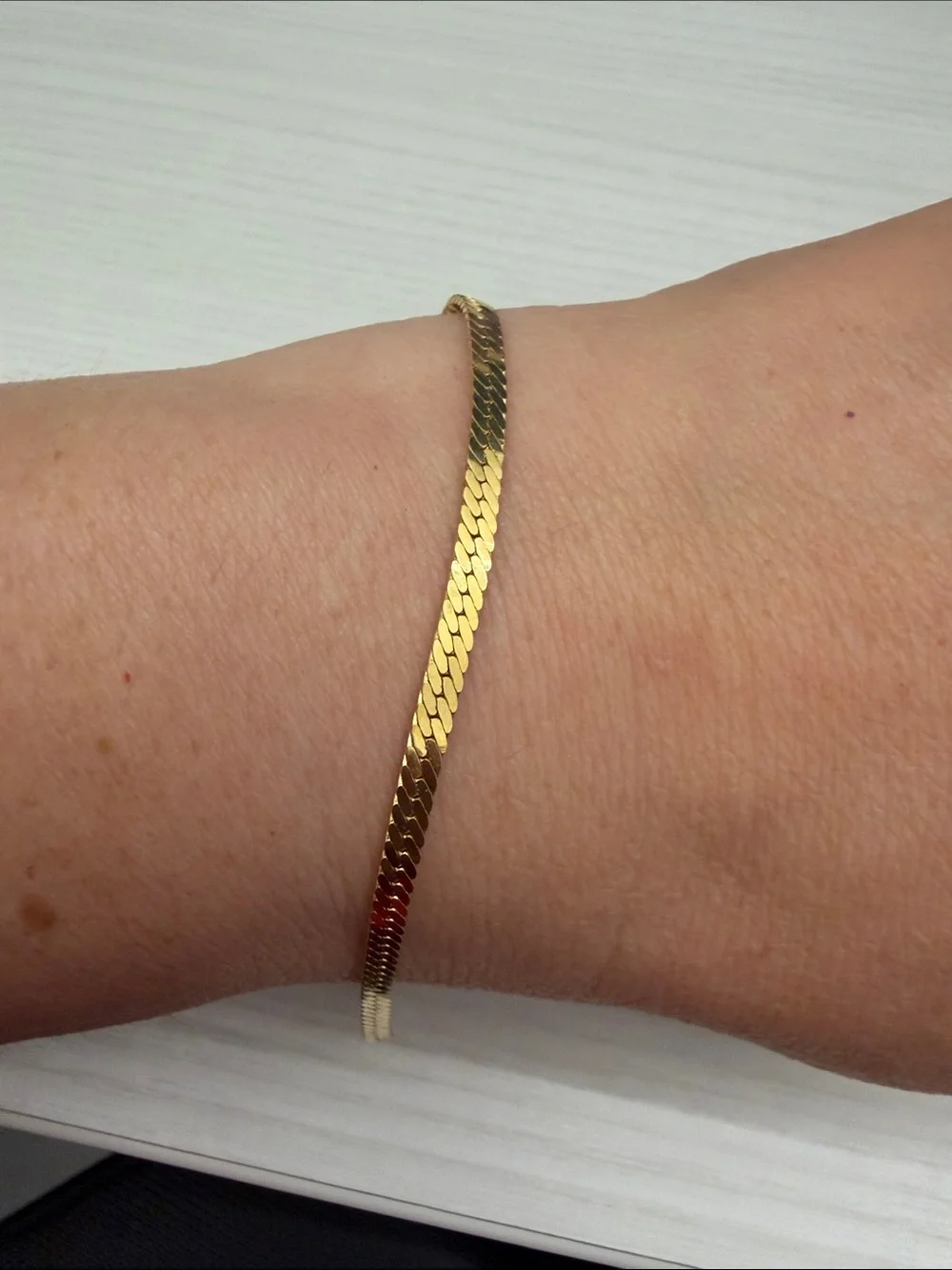 Gold Herringbone Chain Bracelet - Women Jewelry